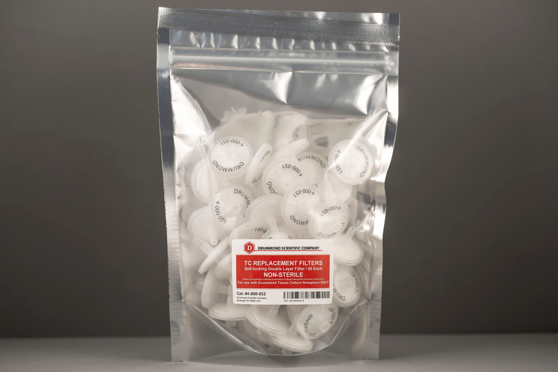 Drummond Scientific .8 µm filters: 50 pack non-sterile